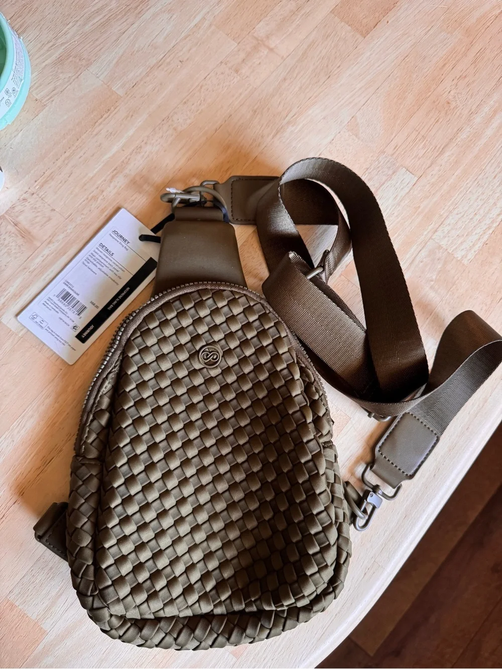 CALIA by Carrie Underwood Olive Green Neoprene Sling Bag NWT